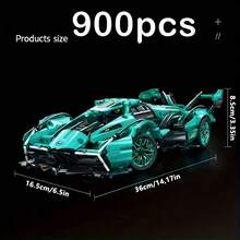 1:14 Large DIY Super Car Building Block Set, Collectible Racing Car Model Kit, Realistic And Detailed Car Assembly Toy, Suitable For Home And Office Decoration, Ideal Gift For Car Enthusiasts And Men, 900pcs/400pcs - Multicolor - View 12