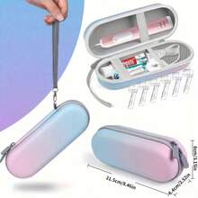 1pc Universal Portable Toothbrush Travel Case, EVA Electric Toothbrush Travel Case - Shockproof Waterproof Storage Box, Large Capacity, Can Store Toothbrush, Brush Head, Charger And Accessories, Suitable For Storing And Protecting Your Toothbrush During Travel And Business Trips - Multicolor - View 6