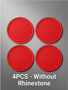 YITUMU 2pcs/4pcs Silicone Anti-Slip Car Cup Holder Coasters - Cup Mat With Crystal Edge, Waterproof & Fashionable, Suitable For Car Or Home Use - Multicolor - View 25