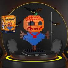 Creative Micro-Particle Mini Halloween Theme Toy Building Blocks Series, ABS Material, Children's Building Block Toy Set, Soft Building Mat. Gift For Kids/Guests. Includes 6pcs Value Pack. DIY Educational Puzzle Assembly Handmade Toy, Halloween Gift. - Multicolor - View 10