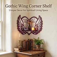 Butterfly Wing Corner Shelf - Wooden Wall-Mounted Floating Shelf, Suitable For Displaying Plants, Crystals And Candles, Bohemian Angel Wing Home Decor Accent, Suitable For Bedroom And Living Room - View 6