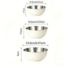 (1pc/3pcs)Stainless Steel Rolled Rim Mixing Bowls, Multi-Size Stackable Kitchen Bowls For Baking, Mixing And Food Prep, Durable Cooking Storage Bowls, Ideal Kitchen Gadget, Christmas Gift - View 14