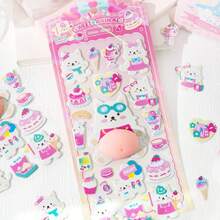 Q-Lia Esta pegatina de fondo esponjoso, con temas de oso y conejo redondos y lindos, es perfecta para decorar teléfonos inteligentes, botellas de agua y otros artículos. Su elegante diseño japonés te permite personalizar tu teléfono, cuaderno, taza de agua y talla grande para expresar tu individualidad. Es un favorito entre los entusiastas de las manualidades y es un gran regalo para vacaciones o cumpleaños. (Los colores y patrones se envían al azar.) - Multicolor - Ver 8