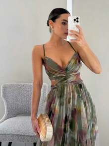 Women Plus Prom Dresses - Army Green - View 3