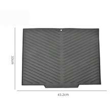 1pc Silicone Dish Drying Mat With Built-In Drainage Grooves, Non-Slip Quick Drying Pad For Pots, Pans And Tableware, Countertop Protector, Kitchen Essential - Multicolor - View 9