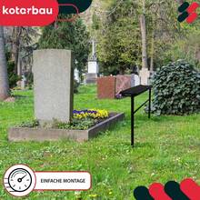 KOTARBAU® 78cm Foldable Cemetery Bench, Weatherproof Powder Coated Steel & Plastic Metal Bench, Outdoor Garden & Park Seating For Graveyard - Default - View 3