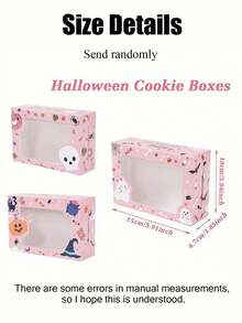 6pcs Pink Halloween Window Stickers Gift Box, Pumpkin Packaging Box, Home & Party Decoration Set, Holiday Commemorative Gift; Girly Aesthetic Decor, Suitable For Halloween Home Decor, Theme Party, Holiday Gifting And Best Friend Surprise Gift - Halloween Pink Gift Box - View 3
