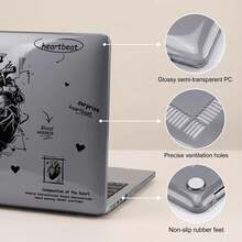 1件半透明煙灰色水晶全覆蓋硬殼保護套，相容於MacBook，PC殼附散熱孔與防滑腳墊，相容於13 Neo/13.3 Air/13.3 Pro/13.6 Air/14.2 Pro/15 Air/16.2 Pro - 查看 7