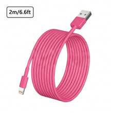 Compatible With IPhone 1m/2m/3m Extra Long Fast Charging Cable, Multiple Colors Available, Supports Fast Charging & High-Speed Data Sync, USB Data Cable, Compatible With IPhone 14/13/12/11 Pro Max/Mini/XS Max/XR/XS/8/7/6S/SE, Phone Charging Accessory - Multicolor - View 26
