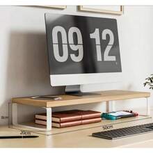 1pc Wooden Monitor Stand With Storage Space, Laptop Computer Display Riser, Desk Organizer For Home And Office Use - A - View 9