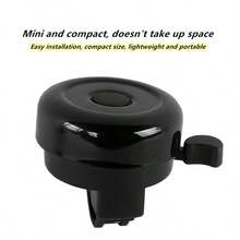 1pc Black Metal Bicycle Bell - 75Db+ Clear Sound | Easy To Ring And Install, Weather-Resistant Coating | Mini Portable, DIY Sticker Compatible - Multicolor - View 3