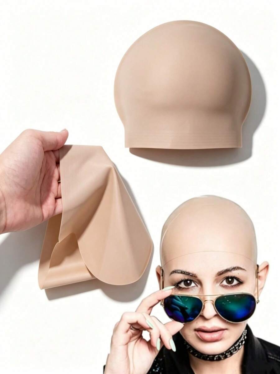 1 Stück/2 Stücke Halloween Glatzenkappe, Make-up Latex Kopfhaube, Glatzenperücke Kappe für Erwachsene, Mehrfache lässige Anwendungen wie Weihnachten, Halloween Kostüm, Drama oder Bühnenaufführung, Cosplay Convention, Karneval und Parade, sowie Make-up Party, Cosplay und Verkleidungsspaß, Beste Glatzenkappe, Leichtes Design, Bequem für Langzeit-Tragen, Atmungsaktive Struktur verhindert Schwitzen, Geeignet für verschiedene dicke Frisuren, Perücken und Masken - Verschiedenfarbig - Übersicht 1