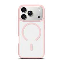 Miniso Magsafe磁吸充電適用於iphone17/17pro/17promax/17air/16promax/15pro/15promax/14/13/15pro/12pro/16plus簡約透明保護套相容apple - 粉色 - 查看 2