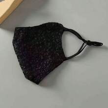 1pc Women's Embroidered Mesh Decorative Face Mask, Breathable Lace Washable Face Mask, Shaping Face Mask, Breathable, Washable, Lightweight, Provides Sun Protection, Suitable For Various Outfits - Multicolor - View 5