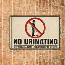 Kein öffentliches Urinieren Sicherheitswarnung Toiletten-Metallschild 8x12 - 1 - Übersicht 1
