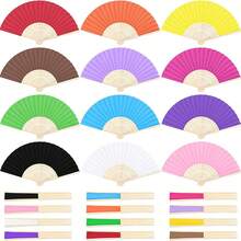 Ventaglio pieghevole in bambù bianco multicolore, ventaglio di carta dipinto a mano fai-da-te per bambini, ventaglio pieghevole calligrafico fatto a mano, decorazione per matrimoni e feste, ventaglio portatile da mano, superficie bianca del ventaglio per graffiti, pittura, creazione calligrafica, ventaglio di stile antico - Ventilatore pieghevole - Visualizzare 1