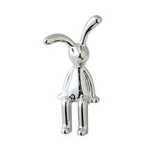 1PC Cute Silver Rabbit Electroplating Animal Ornaments, Car Interior Center Console Decoration, Table Desk Decoration, Friend Gifts - A - View 6