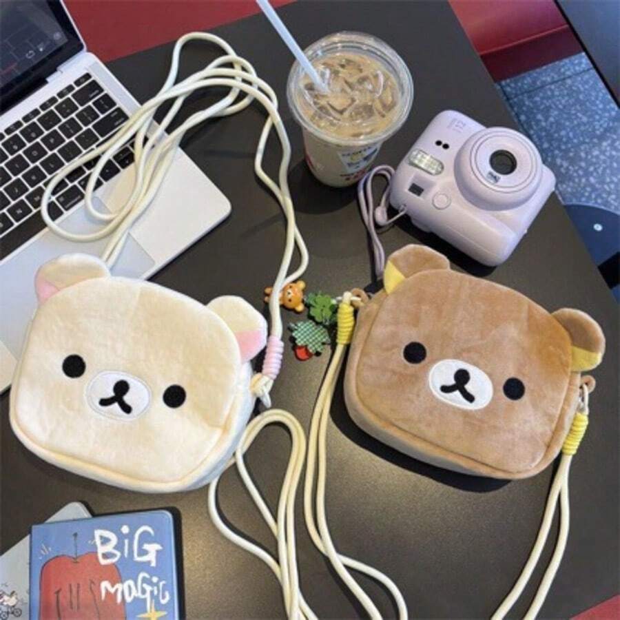 Rilakkuma Dompet Koin Beruang Lucu dan Santai, Tempat Kartu, Tempat Penyimpanan Earphone, Organizer Tas Tangan Kartun - MultiWarna - View 1