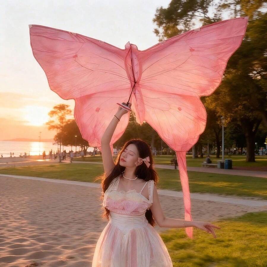 1pc Popular Blue Butterfly Easy-Fly Kite, High Aesthetic, Adult Use, Adult Photography Prop