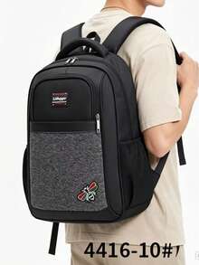 Mochila Resistente Água Grande Capacidade Escolar Trabalho4416-10 - Preto - Visão 3