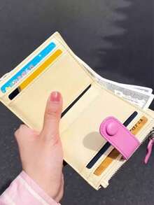 XD Puppy 超薄 RFID 防盜卡包，可愛 PU 皮革 3 合 1 兒童卡夾，迷你錢包，可愛錢包，旅行必備錢包，夏季零錢包，假期禮物，送給孩子的禮物 - 彩色 - 查看 3