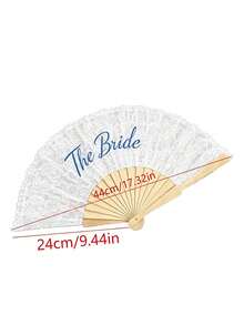 1pc White Lace Folding Fan, Suitable For Bride, Foldable Lace Fan, Wedding Accessory, Bridal Hand Fan, Bridesmaid Gift, Souvenir, Photography Prop, Suitable For Various Festivals And Parties - Multicolor - View 11
