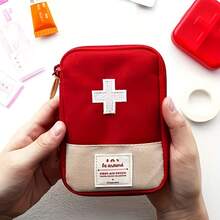 Bolsa de medicina portátil mini, kit de primeros auxilios de viaje, bolsa de almacenamiento de medicamentos, kit de supervivencia, caja de pastillas, emergencia al aire libre, camping, vuelta al colegio - Ver 3