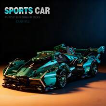 1:14 Large DIY Super Car Building Block Set, Collectible Racing Car Model Kit, Realistic And Detailed Car Assembly Toy, Suitable For Home And Office Decoration, Ideal Gift For Car Enthusiasts And Men, 900pcs/400pcs - Multicolor - View 9