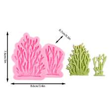 1pc Ocean Series Seaweed Silicone Mold, Shooting Decorative Props, Handmade Art Crafts, Gypsum, Holiday Candle Ornaments, Simple Demolding, Reusable Silicone Mold, Non Food Contact - Pink - View 3