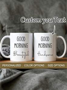 1/2pcs 11oz Personalized Coffee Mugs - Women's Gift, Customizable Personalized Coffee Mugs With Initial And Name Custom Design, Ceramic Cups, Novelty Mugs, Tea Cups, Suitable For Summer And Winter Drinks, Birthday Gift, Family Gathering Gift, Holiday Gift - Multicolor - View 2