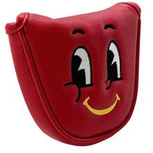 Funda para Putter de Golf con Cara Sonriente de Ojos Grandes de Dibujos Animados/Bordado de Color Contrastante Exquisito & Duradero/Acolchado Reforzado/Tamaño Estándar Universal/Accesorio de Golf Regalo para Vacaciones - Rojo - Ver 5