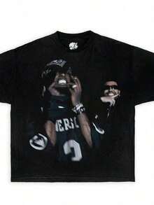Weeknd Streetwear Boxy Tee Shirt, Y2K Shirts, Summer Tops Women - Black - View 1
