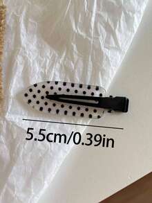 4件組女款5.5cm/2.16in黑白波點醋酸混色隨機鱷魚髮夾，時尚百搭高級優雅極簡風實心邊髮夾，適用日常穿搭、外出、休閒、派對、通勤、海灘、度假、馬尾、盤髮、洗臉、洗澡、化妝、造型搭配、髮飾 - 彩色 - 查看 4