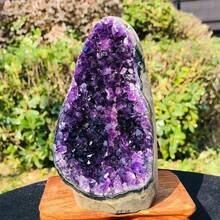 1pc AA+ Grade Natural Amethyst Cluster With Crystal Sprouts, Perfect For Crystal Display And Collection, Natural Earth Beauty, Excellent Home Decor Choice, Suitable For Valentine's Day, Christmas And Other Occasions, Also A Great Gift, Including Crystal Gifts For Parents - Purple - View 12