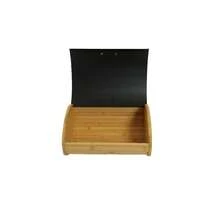 35x26x16cm Clear Transparent Lid Bamboo Bread Box, Modern Minimalist Roll Top Bread Bin Organizer For Kitchen Countertop - Clear - View 8