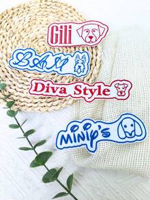 客製化寵物圖案姓名刺繡貼布，夾克背部刺繡貼布，居家裝飾，裝飾品，個性化禮物，適合學生、學校、老師，貼心禮物，客製化文字刺繡貼布，個性化姓名刺繡貼布 - 多色 - 查看 9