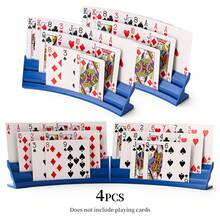1pc/2pcs/4pcs Poker Card Holder, Curved Design Hands-Free Card Stand, Suitable For Elderly And Arthritis Patients, Stackable Plastic Card Storage Rack, Ideal For Family Game Night Party Card Games - View 23