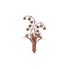 1 peça de decoração de jardim em ferro com design floral vibrante, adequada para pátios, quintais, gramados e celebrações de feriados, decoração de jardim, decoração de caminho externo - Ferrugem Marrom - Ver 34