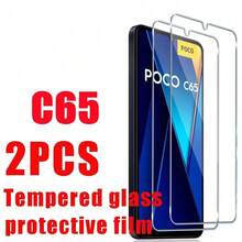 2片裝 高畫質鋼化玻璃螢幕保護貼,適用於 POCO C85/C75/C65/F8 Ultra/F8 Pro/X7 Pro/X6/X6 Pro/M7 Pro,支援指紋解鎖、防摔、防刮、無氣泡、曲面螢幕保護貼 - 無色 - 查看 8
