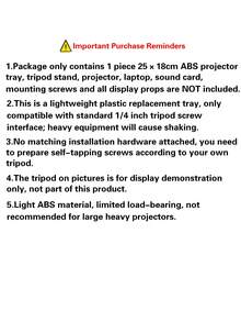 25*18cm ABS Lightweight Projector Tray ONLY, Anti-Slip Tripod Mount Platform With 1/4 Inch Screw Hole, Fit Mini Projector Laptop Camera Sound Mixer, Tripod / Mounting Screws / Devices Not Included, Limited Load-Bearing Not For Heavy Equipment - View 4