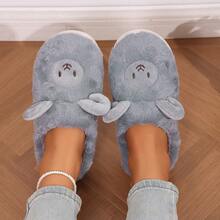 Healing Style 3D Sheep Plush Slippers, Soft And Warm, Great Gift For Girls' Birthdays And Holidays - Light Grey - View 2