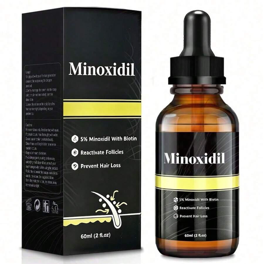 Ruahouine Hair  Treatment For Thicker Longer, 5% Minoxidil Biotin Hair Serum Oil For Men And Women, Prevents Hair Loss And Thinning, 2.11 Fl.Oz - default - View 1