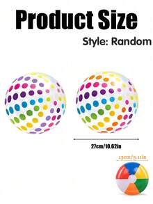 2pcs/1pc Colorful Polka Dot Beach Ball (Approx. 30cm), Suitable For Summer Water Games And Birthday Parties, Inflatable Beach Ball, Hawaiian Tropical Theme Party Decoration And Gift - Multicolor - View 8
