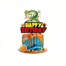 Hasbro Anime Warrior Theme Birthday Cake Decoration Set, Includes Dragon Crystal Ball Cupcake Toppers, Suitable For Cartoon Fighting Character Party Dessert Decoration - Multicolor - View 11