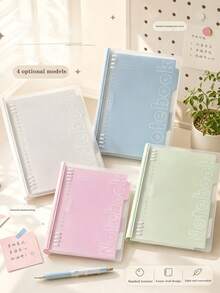 1pc Loose-Leaf Notebook, Detachable Ring Cover, Soft Spine Loose-Leaf Book, Fresh Minimalist Style Diary, Suitable For Back To School, Home, Office, Student Writing Notebook School Supplies - Loose-leaf Book - View 11