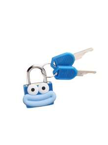 Sausage Lips Pattern Luggage Lock, Small Bag Padlock With Key, Copper Core Plastic Shell (Sausage Lips Pattern For Easy Matching), Compact And Sturdy, Suitable For Suitcases, Backpacks, Boxes, Laptop Bags, Graduation Season, Back To School Season Gifts, Teacher's Day, Back To School Essentials, Travel - Multicolor - View 14