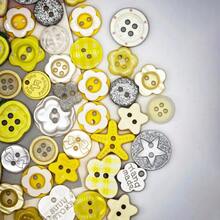 12/24/36/48/60/72/84Pcs Mixed Yellow & White Resin Buttons, Random Pattern & Color Heart, Flower, Apple Series Small Buttons, Plastic DIY Craft Buttons Suitable For Sewing, Knitting, Handmade DIY - Multicolor - View 9