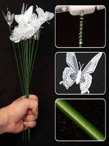 3D Simulated Butterfly Flowers, Suitable For Vases, Outdoor Patios, Wedding Celebrations, Outdoor Garden Decorations, Office Decorations, Bathroom Decorations, And Coffee Corner Decorations. - Butterfly - View 8