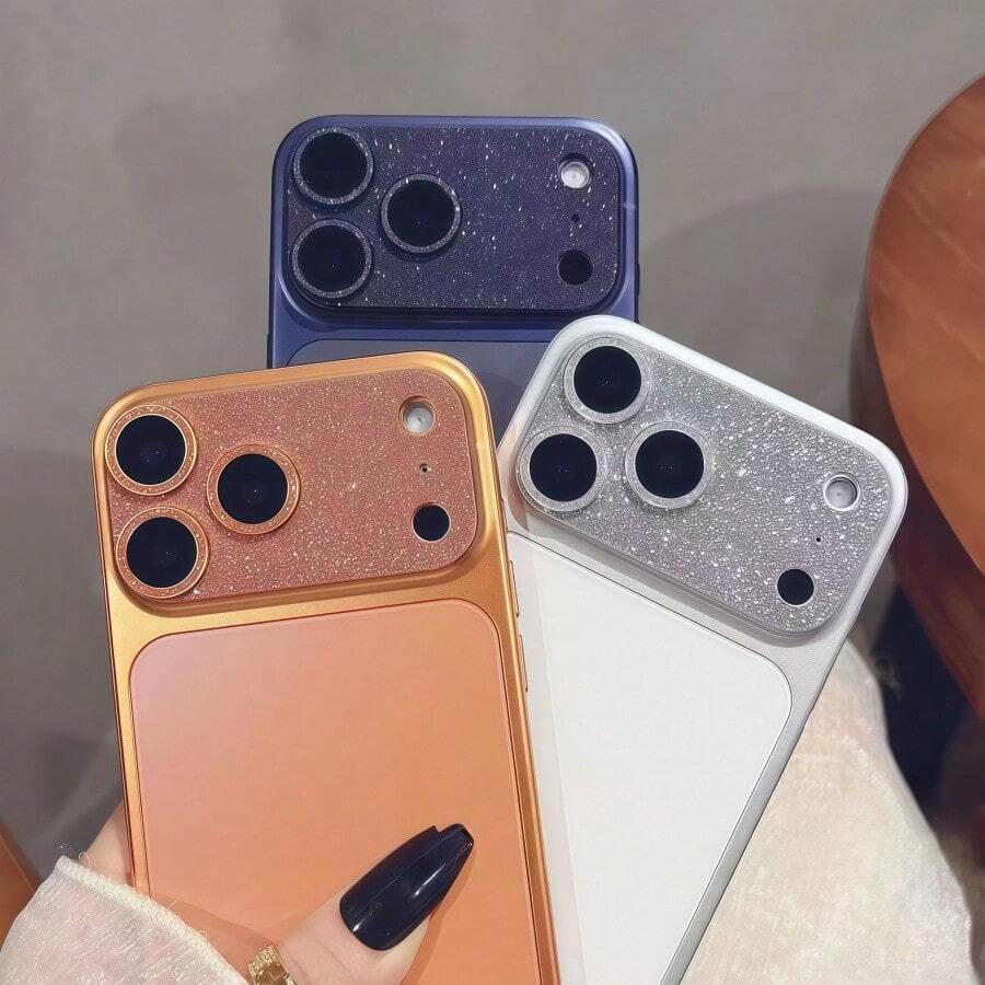Glitter Armor Integrated Lens Film, Glass Lens Protector Case Compatible With IPhone 17 Pro Max And 17 Pro, Fashionable Phone Accessory, Suitable For Girls, Perfect Gift For Family And Friends, Best Friend Birthday Gift