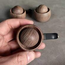Original Handmade Car Small Round Egg-Shaped Diffuser Wood, Natural Black Walnut Color Car Aromatherapy Diffuser, Car Air Vent Diffuser, Car Interior Fragrance Essential Oil Diffuser Wood, Fragrance-Free - A - View 5
